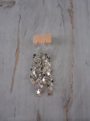Boucles d'oreilles étoiles argentée