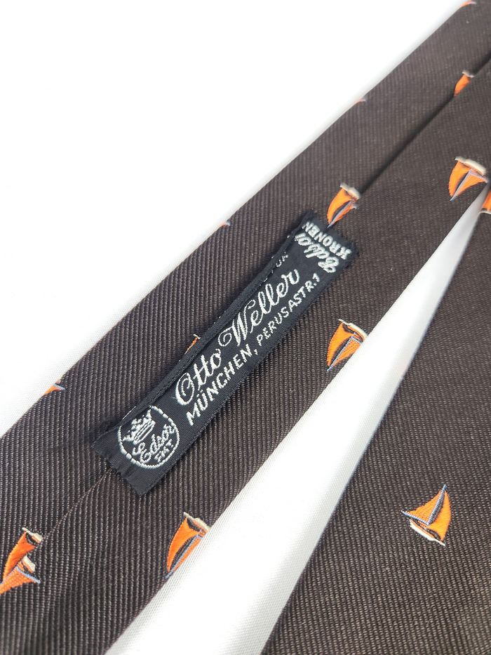 Cravate Edsor Kronen Vintage - 100% Soie - Motif Bateaux - photo numéro 7