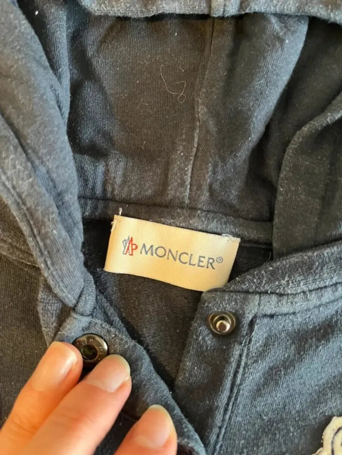 Sweat/pull à capuche bleu marine Moncler - photo numéro 4