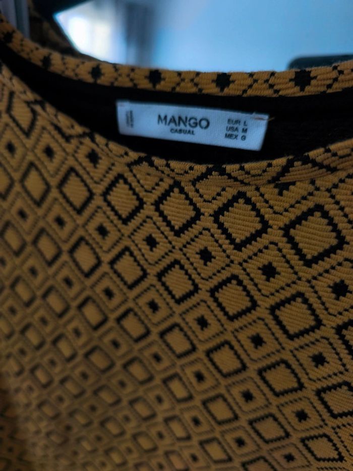 Haut court texturé moutarde Mango - photo numéro 4