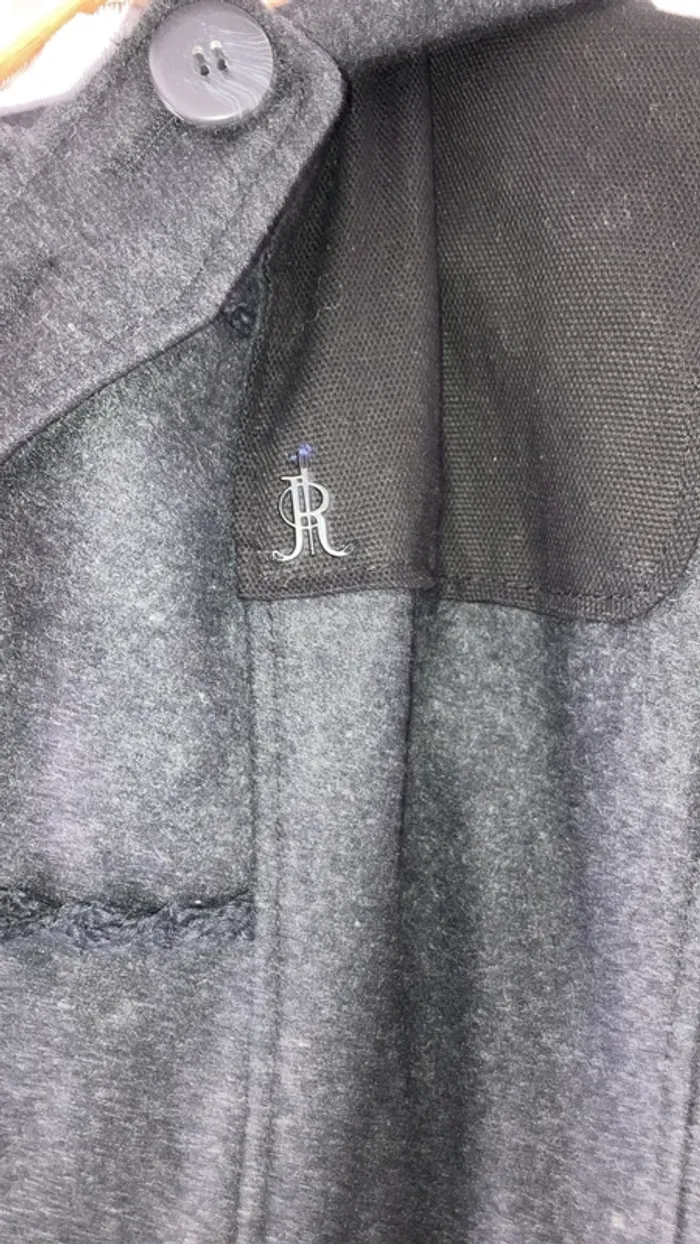 Duffle coat homme laine gris foncé capuche Japan Rags X-co - photo numéro 3