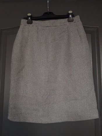 Jupe droite midi noir & blanc 42/XL - Kiabi