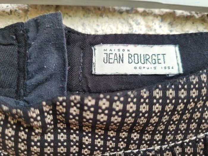 Jean bourget, belle jupe noire à motifs beige, 10 ans - photo numéro 8