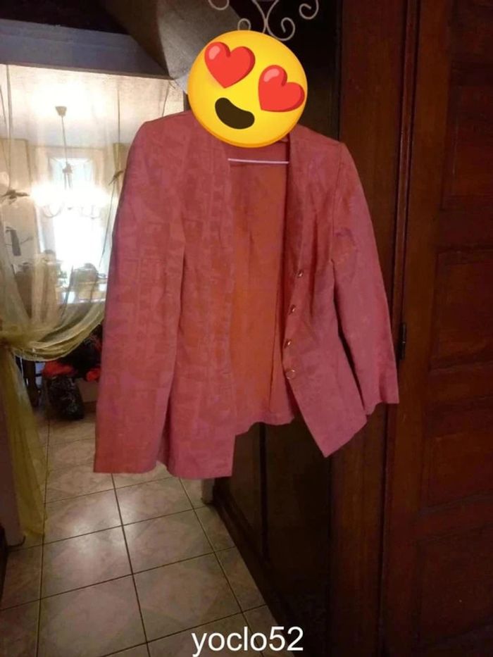 Veste style tailleur corail Camaieu S/36 - photo numéro 4