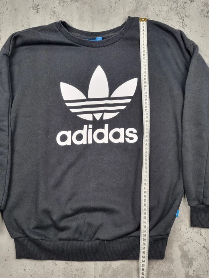 Sweat noir Adidas Trefoil – Taille XS Femme (mesures en photos) - photo numéro 5