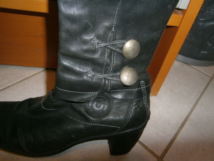 Bottes à talon en cuir marron PATAUGAS P38 - photo numéro 4