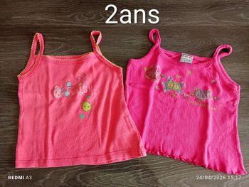 Lot 2 teeshirt à bretelles 2ans 86cm 