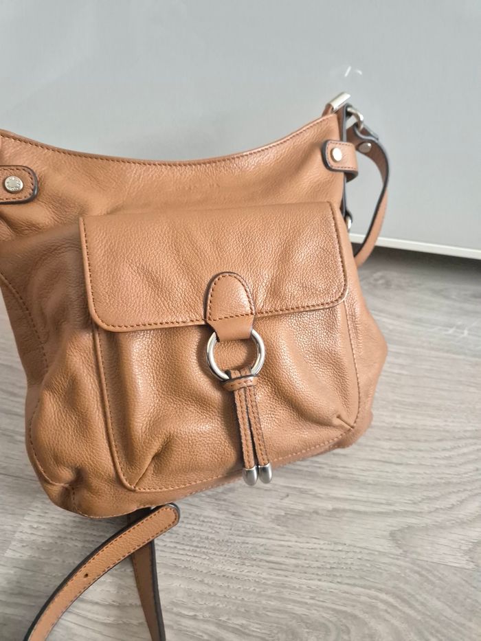 Sac porté travers confort Marron Tan Hexagona - photo numéro 4