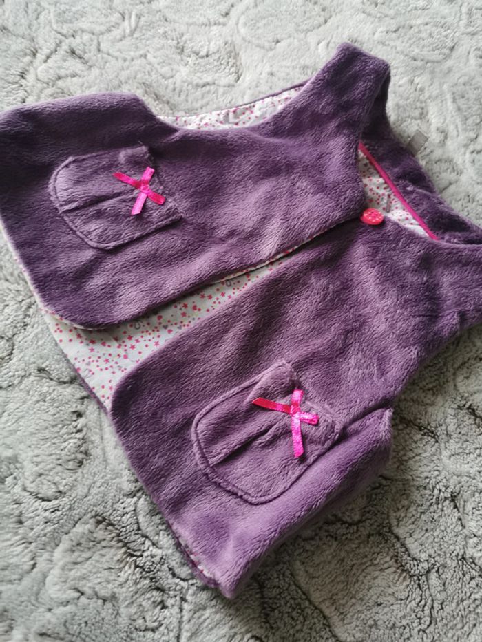 Gilet violet sans manches bébé 3 mois - photo numéro 5