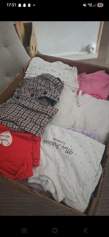 carton de vêtements bebe fille 6 mois