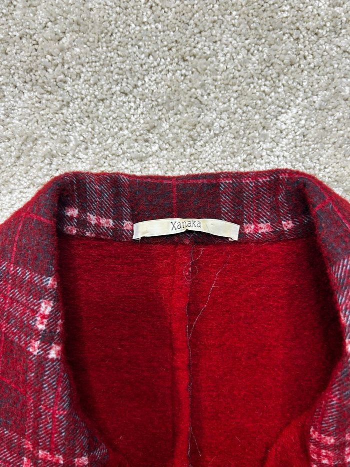 ❤️🔥 BLAZER VINTAGE ROUGE & NOIR – STYLE TARTAN – TAILLE 40 FEMME 🔥❤️ - photo numéro 7