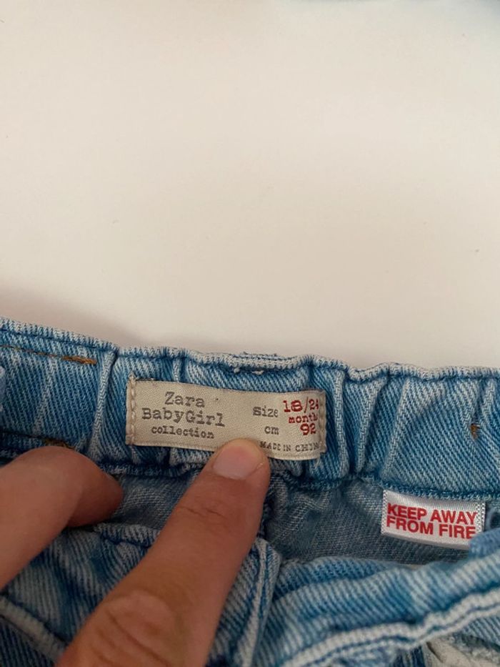 Jupe jean rose fille Zara 18/24m été - photo numéro 3