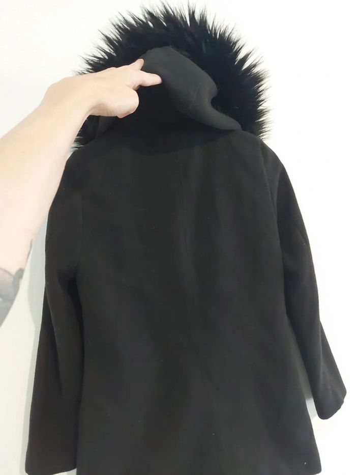 Manteau noir vintage à capuche - photo numéro 5