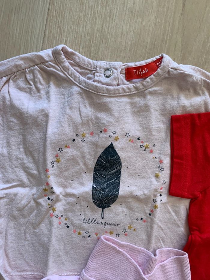 Lot 5 tee-shirts bébé fille 12 mois - photo numéro 2