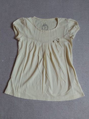 Tee-shirt fantaisie, manches courtes, uni jaune pâle 10 ans - Here + There C&A