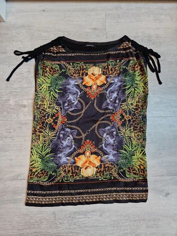 Top Morgan imprimé jungle étiquette de taille coupée mais convient à un XS