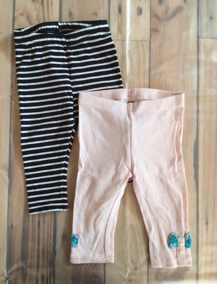 Lot 2 leggings fille - 6 mois