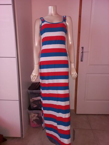 Robe longue d'été marinière tricolore neuve taille unique