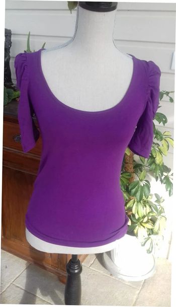 Tee shirt coton violet zara 38