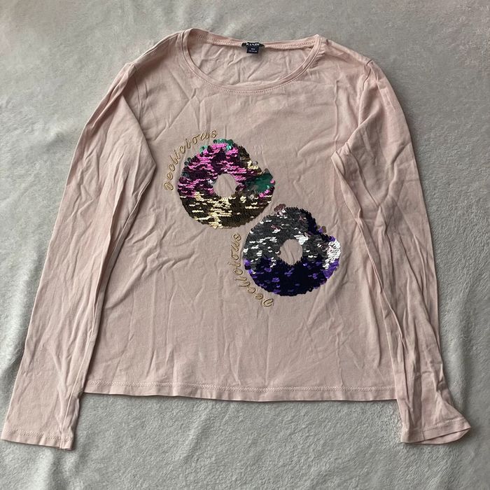 T-shirt enfant rose pale donuts