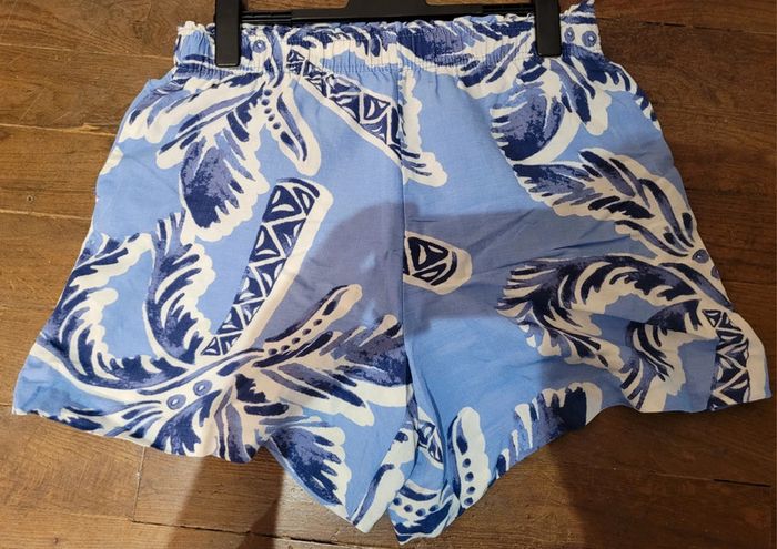 Short tissu lin motifs palmier - H&M - L