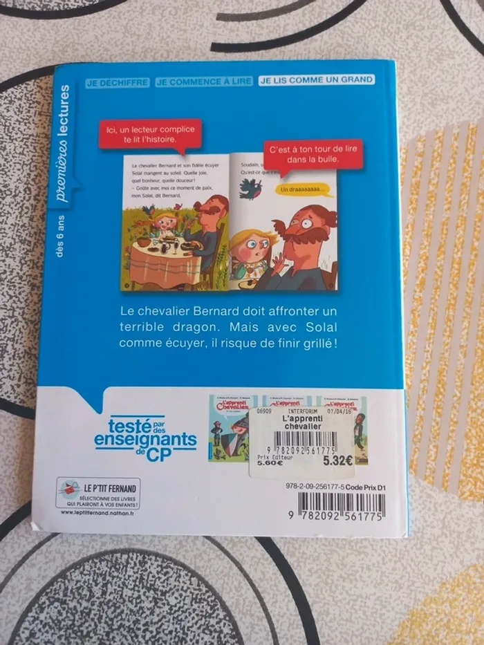 Livre Nathan 1ères lectures L'apprenti chevalier Au feu un dragon - photo numéro 2