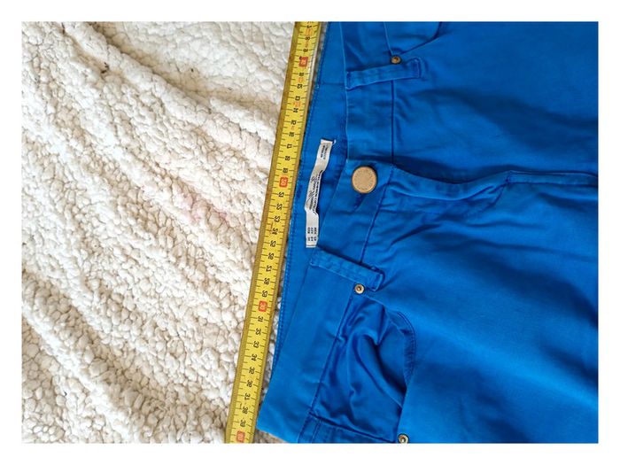 Zara Woman Pantalon droit bleu vif T. 36 EU  97% coton -- - photo numéro 5