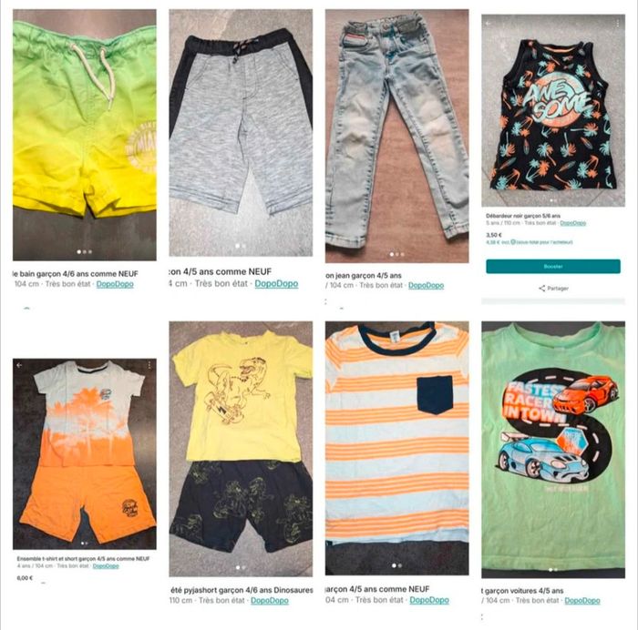 Lot été garçon 4/5 ans - Offre