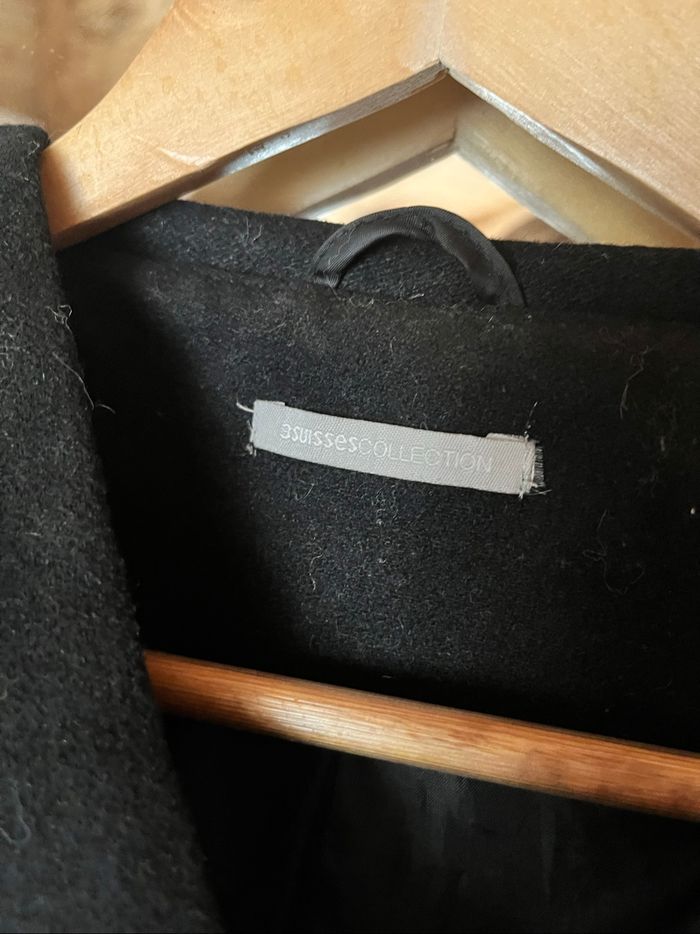 Manteau mi long noir capuche XXL T38 3Suisses TBE 🧥 - photo numéro 3