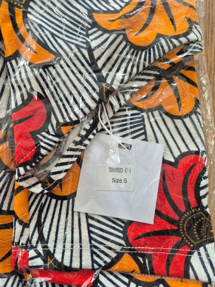 Lot de 2 Tops Une Manche Bleu et Orange Taille S/36 - photo numéro 2