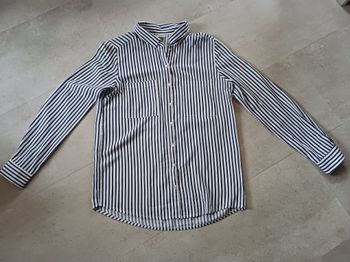 chemisier rayé marine et blanc manches longues 38-40 Pimkie