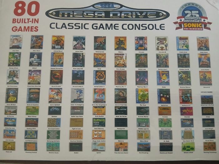 Megadrive sega console de jeu manette sans fil anniversaire sonic 80 jeux - photo numéro 5