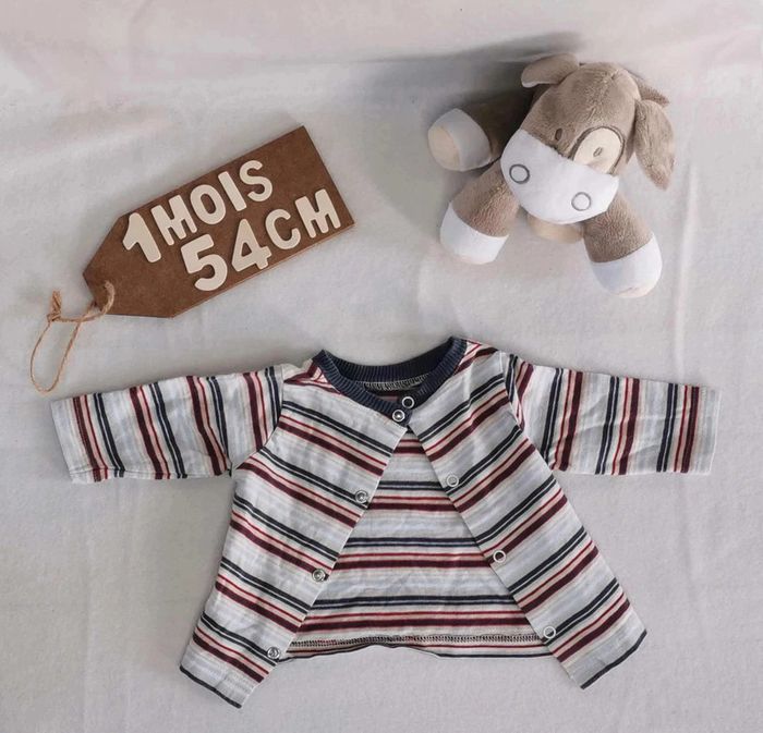 Ensemble  👣 haut et  bas  garçon, tee-shirt kimbaloo  et jean  tape  à l'œil,  1mois/54cm - photo numéro 3