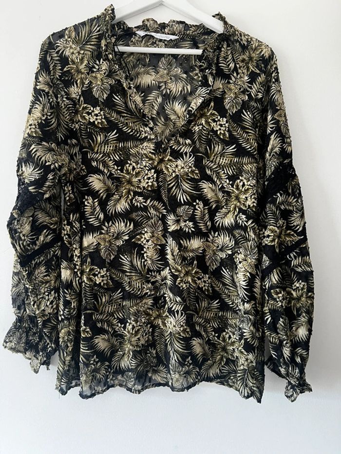 Blouse feuillage Zara
