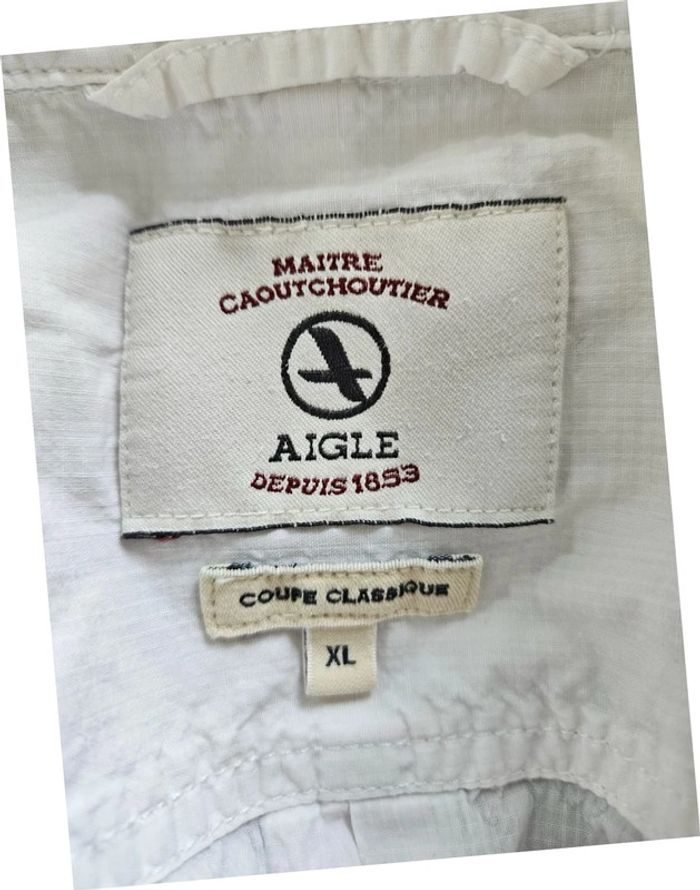 Chemise manches courtes blanche Aigle 100% coton coupe classique taille XL - photo numéro 7