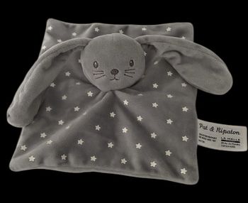 ❤️ B6420 Doudou plat Mouchoir pat et ripaton la halle lapin gris étoile Luminescent