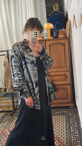 Chemise fluide vintage imprimé léopard