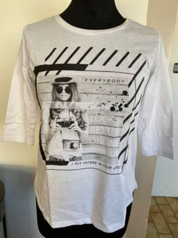 T-shirt fille manches 3/4 (14 ans ou XS)