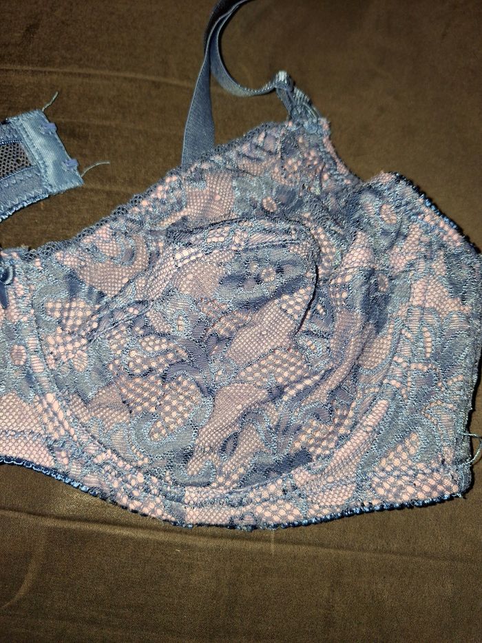 Soutien-gorge en dentelle bleu et rose - Rosa Junio - 100C - photo numéro 2