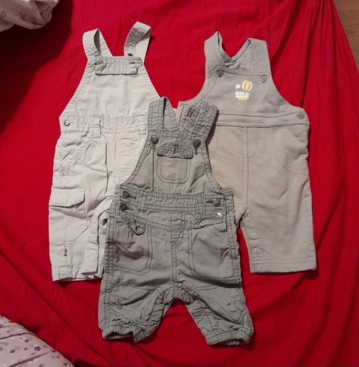 Lot de 3 salopettes 1 mois
