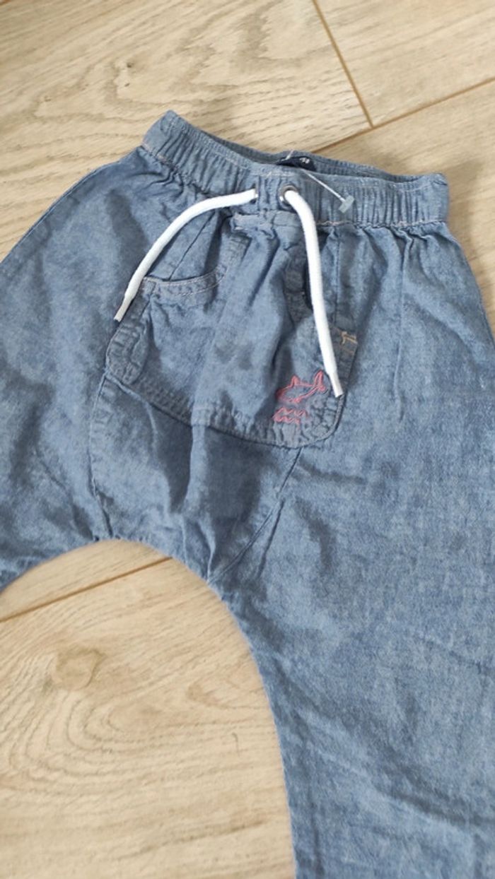 Sarouel toile effet jeans - photo numéro 3