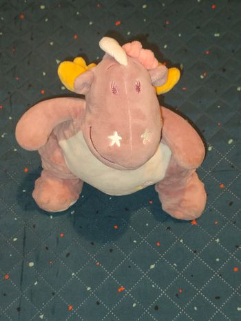Peluche dragon rose