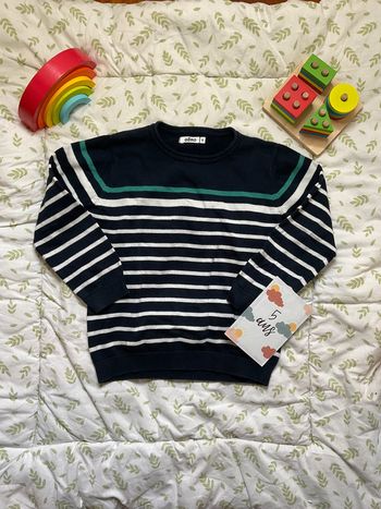pull léger marine rayé blanc gémo 5 ans