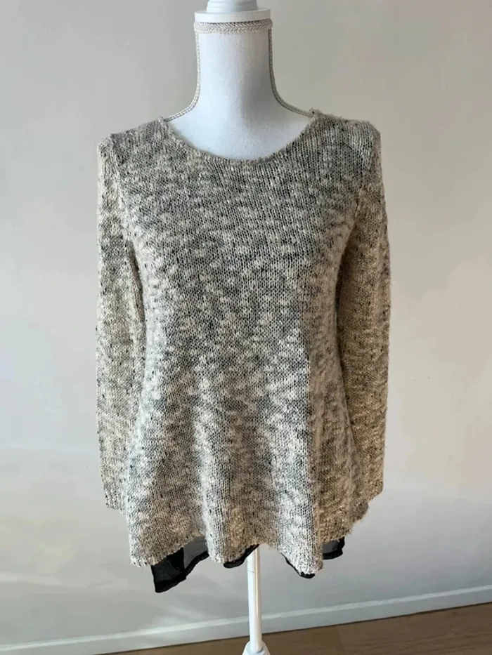 Pull en laine avec faux chemisier intégré - Taille Unique - photo numéro 2
