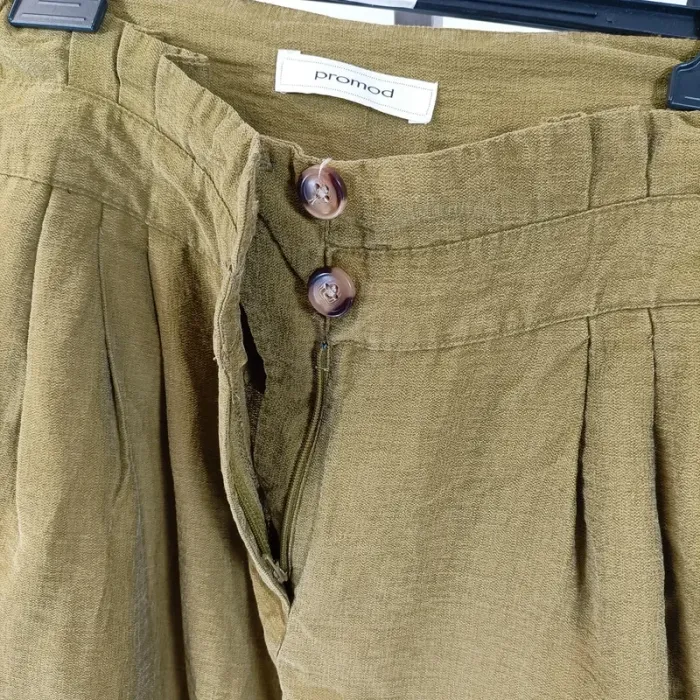 Pantalon vert kaki paper bag taille haute Promod Taille M estimée A379 - photo numéro 12