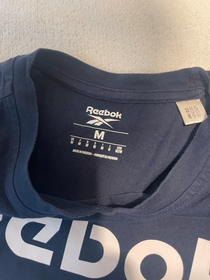 T-shirt bleu marine - Reebok - T. M - photo numéro 2