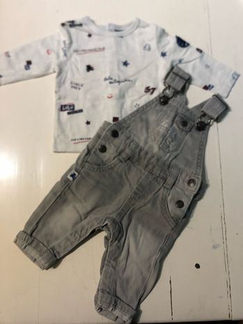 Salopette grise lulu castagnette et son teeshirt