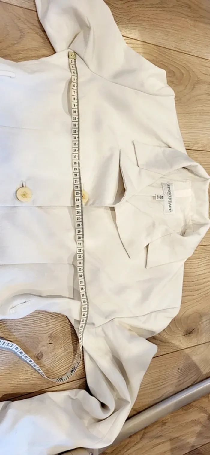 Veste blazer blanc femme SportStaff T42 élégante chic vintage Très bon état - photo numéro 8