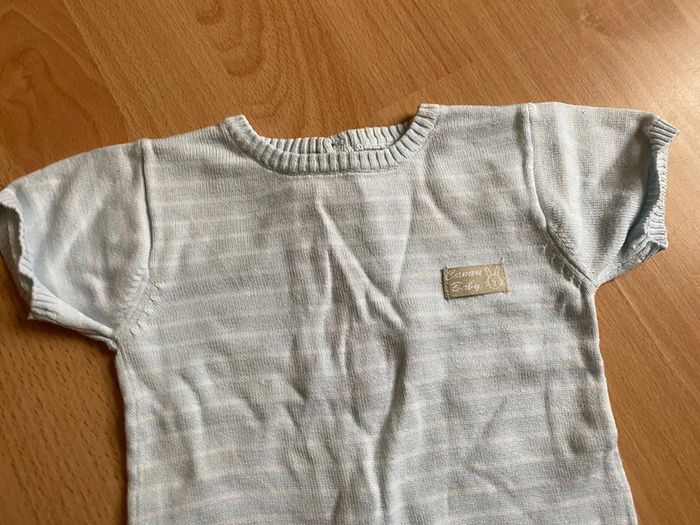 Belle combishort à rayures T. 9 mois/71 cm mixte TBE - photo numéro 4