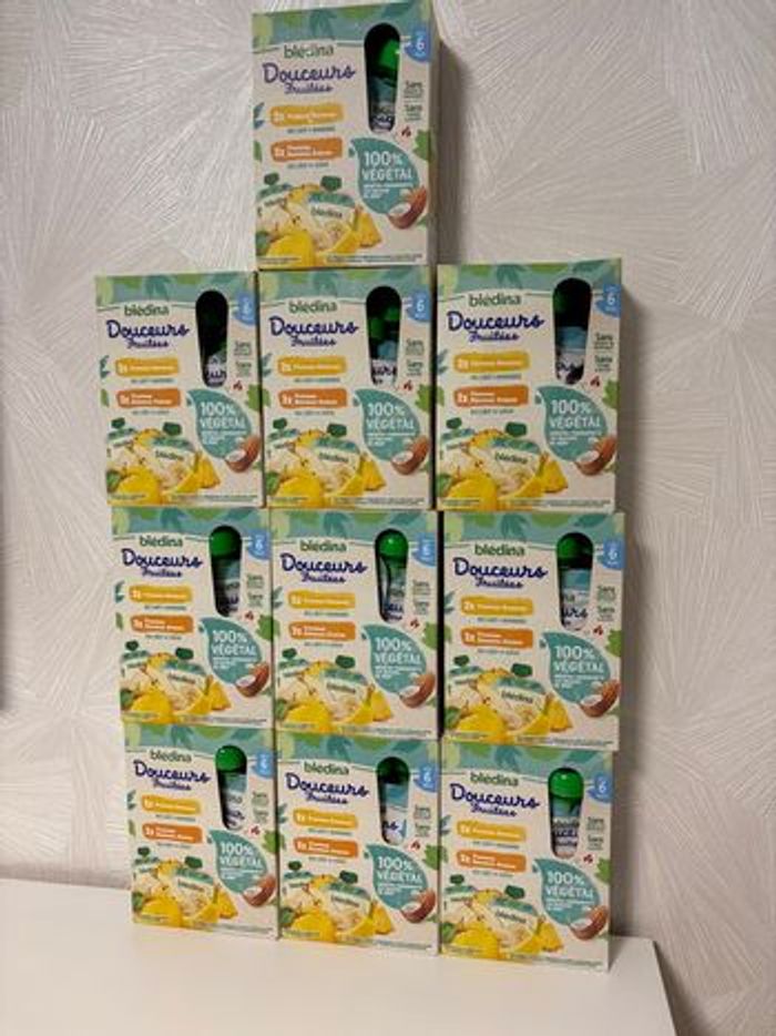Lot de 10 boîtes de 4 gourdes végétales bledina - photo numéro 1